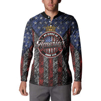No Kings In America Since 1777 Button Sweatshirt Retro Vibe - Wonder Print Shop