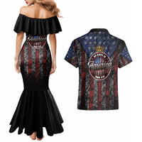 No Kings In America Since 1777 Couples Matching Mermaid Dress and Hawaiian Shirt Retro Vibe - Wonder Print Shop