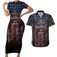 No Kings In America Since 1777 Couples Matching Short Sleeve Bodycon Dress and Hawaiian Shirt Retro Vibe - Wonder Print Shop