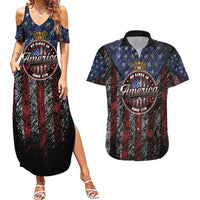 No Kings In America Since 1777 Couples Matching Summer Maxi Dress and Hawaiian Shirt Retro Vibe - Wonder Print Shop