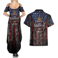 No Kings In America Since 1777 Couples Matching Summer Maxi Dress and Hawaiian Shirt Retro Vibe - Wonder Print Shop