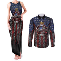 No Kings In America Since 1777 Couples Matching Tank Maxi Dress and Long Sleeve Button Shirt Retro Vibe - Wonder Print Shop