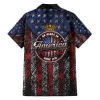 No Kings In America Since 1777 Family Matching Off The Shoulder Long Sleeve Dress and Hawaiian Shirt Retro Vibe - Wonder Print Shop