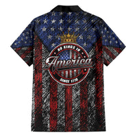 No Kings In America Since 1777 Family Matching Off Shoulder Short Dress and Hawaiian Shirt Retro Vibe - Wonder Print Shop