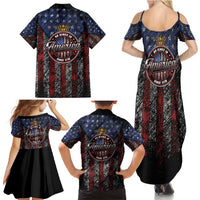 No Kings In America Since 1777 Family Matching Summer Maxi Dress and Hawaiian Shirt Retro Vibe - Wonder Print Shop