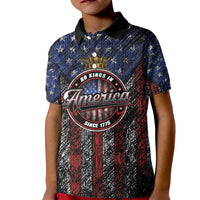 No Kings In America Since 1777 Kid Polo Shirt Retro Vibe - Wonder Print Shop
