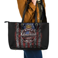 No Kings In America Since 1777 Leather Tote Bag Retro Vibe - Wonder Print Shop