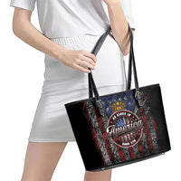 No Kings In America Since 1777 Leather Tote Bag Retro Vibe - Wonder Print Shop