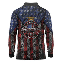 No Kings In America Since 1777 Long Sleeve Polo Shirt Retro Vibe - Wonder Print Shop