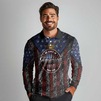 No Kings In America Since 1777 Long Sleeve Polo Shirt Retro Vibe - Wonder Print Shop