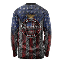 No Kings In America Since 1777 Long Sleeve Shirt Retro Vibe - Wonder Print Shop