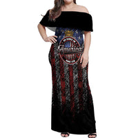 No Kings In America Since 1777 Off Shoulder Maxi Dress Retro Vibe - Wonder Print Shop