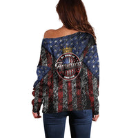 No Kings In America Since 1777 Off Shoulder Sweater Retro Vibe - Wonder Print Shop