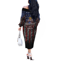 No Kings In America Since 1777 Off The Shoulder Long Sleeve Dress Retro Vibe - Wonder Print Shop