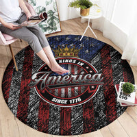 No Kings In America Since 1777 Round Carpet Retro Vibe - Wonder Print Shop