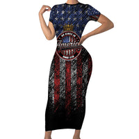 No Kings In America Since 1777 Short Sleeve Bodycon Dress Retro Vibe - Wonder Print Shop