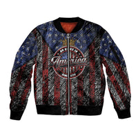 No Kings In America Since 1777 Sleeve Zip Bomber Jacket Retro Vibe - Wonder Print Shop