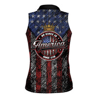 No Kings In America Since 1777 Women Sleeveless Polo Shirt Retro Vibe - Wonder Print Shop