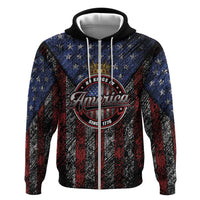 No Kings In America Since 1777 Zip Hoodie Retro Vibe - Wonder Print Shop