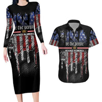We The People Couples Matching Long Sleeve Bodycon Dress and Hawaiian Shirt No Kings In America Since 1776 - Wonder Print Shop
