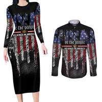 We The People Couples Matching Long Sleeve Bodycon Dress and Long Sleeve Button Shirt No Kings In America Since 1776 - Wonder Print Shop