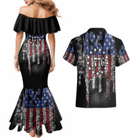 We The People Couples Matching Mermaid Dress and Hawaiian Shirt No Kings In America Since 1776 - Wonder Print Shop