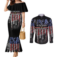 We The People Couples Matching Mermaid Dress and Long Sleeve Button Shirt No Kings In America Since 1776 - Wonder Print Shop