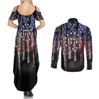 We The People Couples Matching Summer Maxi Dress and Long Sleeve Button Shirt No Kings In America Since 1776 - Wonder Print Shop