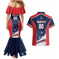 Custom USA Cricket Couples Matching Mermaid Dress and Hawaiian Shirt US Team Play Bold Play Proud - Wonder Print Shop