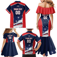 Custom USA Cricket Family Matching Mermaid Dress and Hawaiian Shirt US Team Play Bold Play Proud - Wonder Print Shop