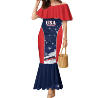 Custom USA Cricket Family Matching Mermaid Dress and Hawaiian Shirt US Team Play Bold Play Proud - Wonder Print Shop