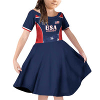 Custom USA Cricket Family Matching Off Shoulder Short Dress and Hawaiian Shirt US Team Play Bold Play Proud - Wonder Print Shop