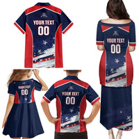 Custom USA Cricket Family Matching Puletasi and Hawaiian Shirt US Team Play Bold Play Proud - Wonder Print Shop