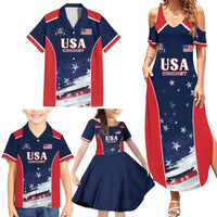 Custom USA Cricket Family Matching Summer Maxi Dress and Hawaiian Shirt US Team Play Bold Play Proud - Wonder Print Shop
