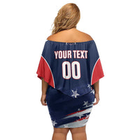 Custom USA Cricket Off Shoulder Short Dress US Team Play Bold Play Proud - Wonder Print Shop