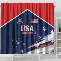 USA Cricket Shower Curtain US Team Play Bold Play Proud - Wonder Print Shop
