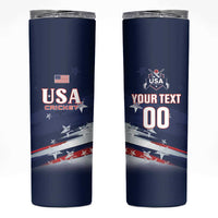 Custom USA Cricket Skinny Tumbler US Team Play Bold Play Proud - Wonder Print Shop