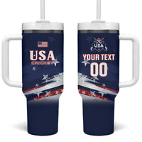 Custom USA Cricket Tumbler With Handle US Team Play Bold Play Proud - Wonder Print Shop
