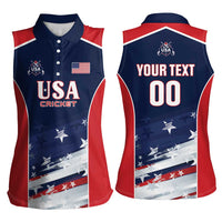 Custom USA Cricket Women Sleeveless Polo Shirt US Team Play Bold Play Proud - Wonder Print Shop