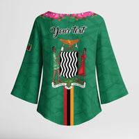 Personalized One Zambia One Nation Kimono Sleeve Blouse Happy Independence Day