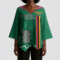 Personalized One Zambia One Nation Kimono Sleeve Blouse Happy Independence Day