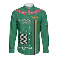 Personalized One Zambia One Nation Long Sleeve Button Shirt Happy Independence Day