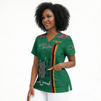 Personalized One Zambia One Nation Scrub Top Happy Independence Day