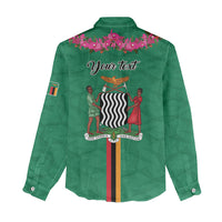 Personalized One Zambia One Nation Women Casual Shirt Happy Independence Day