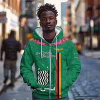 Personalized One Zambia One Nation Zip Hoodie Happy Independence Day