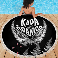 Custom New Zealand Rugby Beach Blanket NZ Opango Forever Silver Fern Heart - Wonder Print Shop