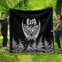 Custom New Zealand Rugby Quilt NZ Opango Forever Silver Fern Heart - Wonder Print Shop