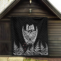 Custom New Zealand Rugby Quilt NZ Opango Forever Silver Fern Heart - Wonder Print Shop