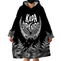 Custom New Zealand Rugby Wearable Blanket Hoodie NZ Opango Forever Silver Fern Heart - Wonder Print Shop