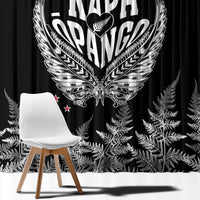 Custom New Zealand Rugby Window Curtain NZ Opango Forever Silver Fern Heart - Wonder Print Shop